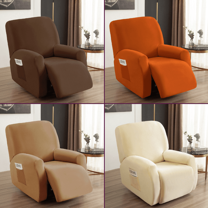 Arm Chair Slipcovers | Recliner | Coffee, Brown, Camel, Beige | Plain Velvet Solid Coloured Armchair covers