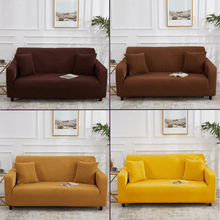 Load image into Gallery viewer, Standard Sofa Slipcovers | Brown, coffee, camel, Yellow | Plain Solid Coloured Sofa Cover