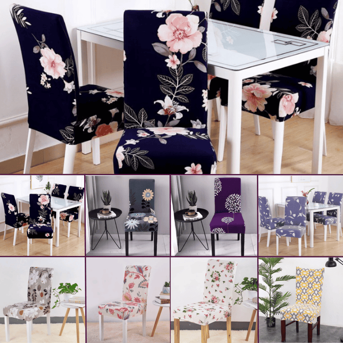Dining Chair Slipcovers | Patterned Flowers & Plants Multi Coloured Dinning Chair Cover