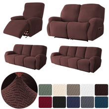 Load image into Gallery viewer, Recliner Sofa Slipcovers | 1, 2, 3, 4 Seater | Coffee | Jacquard Solid Coloured Universal Recliner Sofa cover