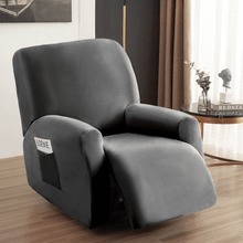 Load image into Gallery viewer, Arm Chair Slipcovers | Recliner | Black &amp; Grey | Plain Velvet Solid Coloured Armchair Covers