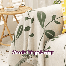 Load image into Gallery viewer, Sofa Throw | Plants &amp; Flower Patterned Multicoloured Chenille Fabric Sofa Cover