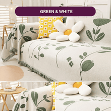 Load image into Gallery viewer, Sofa Throw | Plants &amp; Flower Patterned Multicoloured Chenille Fabric Sofa Cover