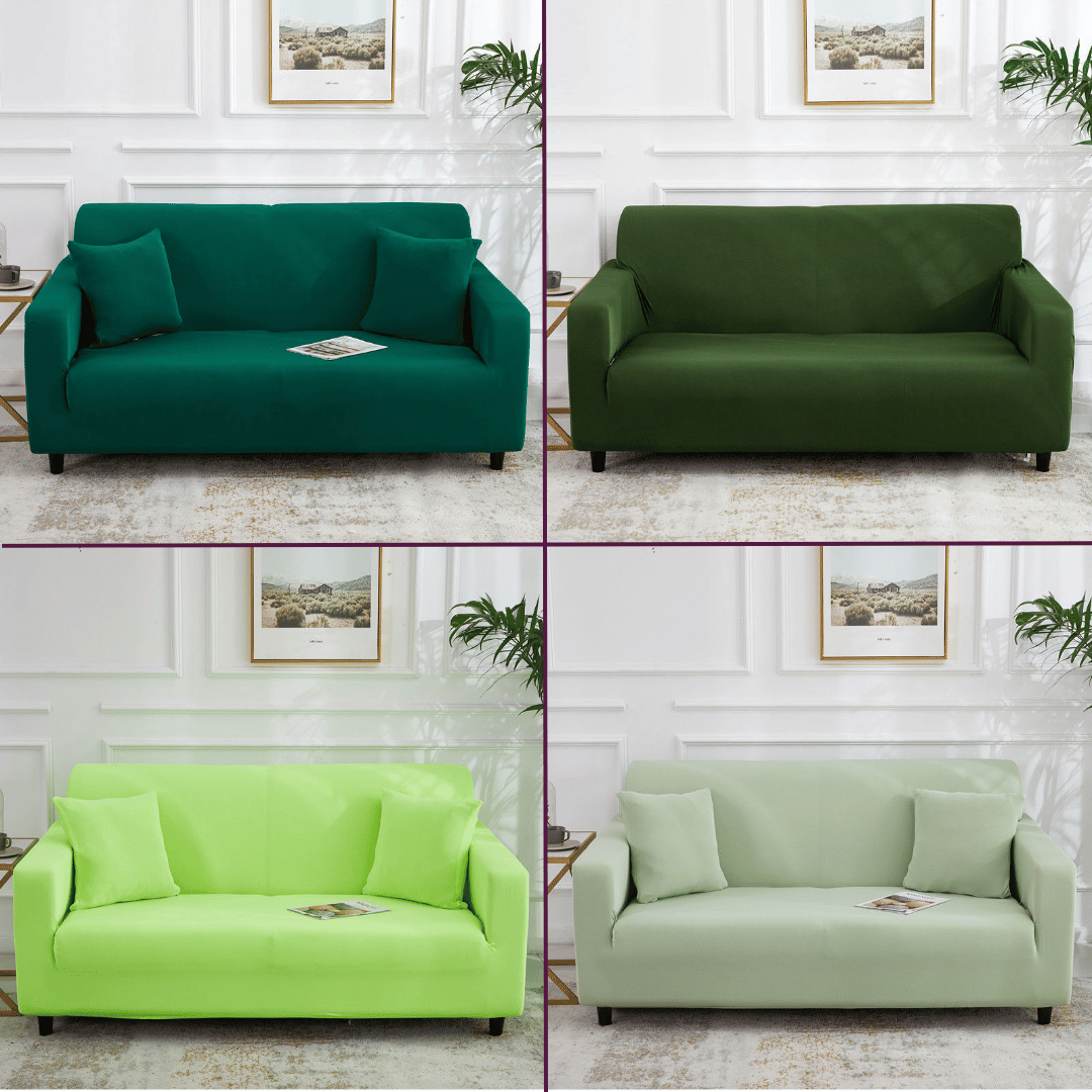 Standard Sofa Slipcovers | Dark & Light Green | Plain Solid Coloured S ...