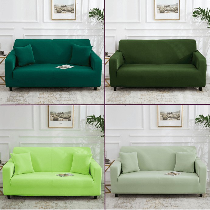 Standard Sofa Slipcovers | Dark & Light Green | Plain Solid Coloured Sofa Cover