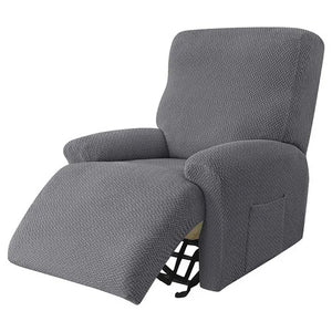 Recliner Sofa Slipcovers | 1, 2, 3, 4 Seater | Dark Grey | Jacquard Solid Coloured Universal Recliner Sofa cover