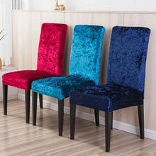 Load image into Gallery viewer, Dining Chair Slipcovers | Shiny, Solid Coloured Luxurious Parsons Dining Chair Covers