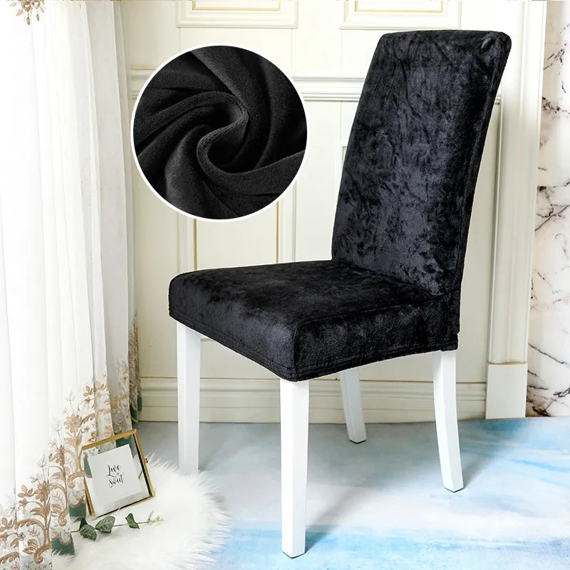 Shiny Sofas: Black Velvet Parson's Dining Chair Cover