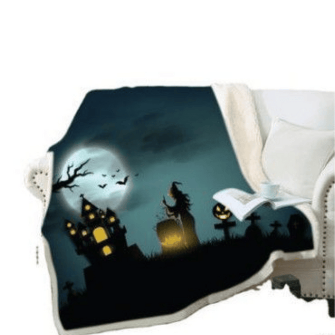 Throw Blanket | Haunted House Patterned Thick Sofa Throw Blanket cover