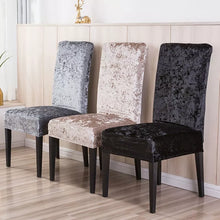 Load image into Gallery viewer, Dining Chair Slipcovers | Shiny, Solid Coloured Luxurious Parsons Dining Chair Covers