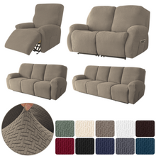 Load image into Gallery viewer, Recliner Sofa Slipcovers | 1, 2, 3, 4 Seater | Taupe | Jacquard Solid Coloured Universal Recliner Sofa cover