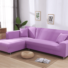 Load image into Gallery viewer, Sectional Sofa Slipcovers | Purple, Light Purple Red, Rose Red | Plain Solid Coloured Universal Corner Sofa Cover