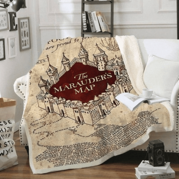 Throw Blanket | Harry Potter Marauder's Map Patterned Thick Sofa Throw Blanket cover