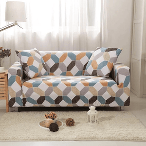 Standard Sofa Slipcovers | Stylish Multi-coloured  Waves Patterned Sofa Cover