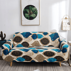 Standard Sofa Slipcovers | Stylish Multi-coloured  Waves Patterned Sofa Cover