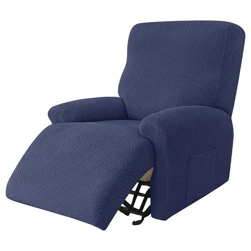 Recliner Sofa Slipcovers | 1, 2, 3, 4 Seater | Navy Blue | Jacquard Solid Coloured Universal Recliner Sofa cover