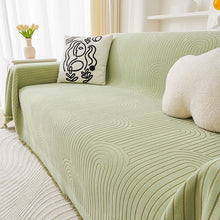 Load image into Gallery viewer, Sofa Throw | Green, Grey, White | Jacquard Solid coloured Chenille Fabric Sofa Cover