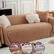 Load image into Gallery viewer, Sofa Throw | Plush | Jacquard Solid coloured Thick &amp; Soft Warm Fleece Woven Fabric Sofa Cove