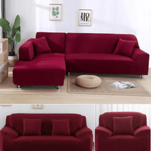 Load image into Gallery viewer, Sectional Sofa Slipcovers | Purple, Light Purple Red, Rose Red | Plain Solid Coloured Universal Corner Sofa Cover