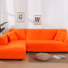 Load image into Gallery viewer, Sectional Sofa Slipcovers | Dark Green, Green, Orange, Yellow | Plain Solid Coloured  Universal Corner Sofa Covers