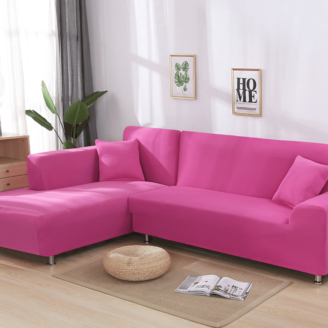 Sectional / Corner Sofa Slipcover - Pink