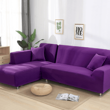 Load image into Gallery viewer, Sectional Sofa Slipcovers | Purple, Light Purple Red, Rose Red | Plain Solid Coloured Universal Corner Sofa Cover