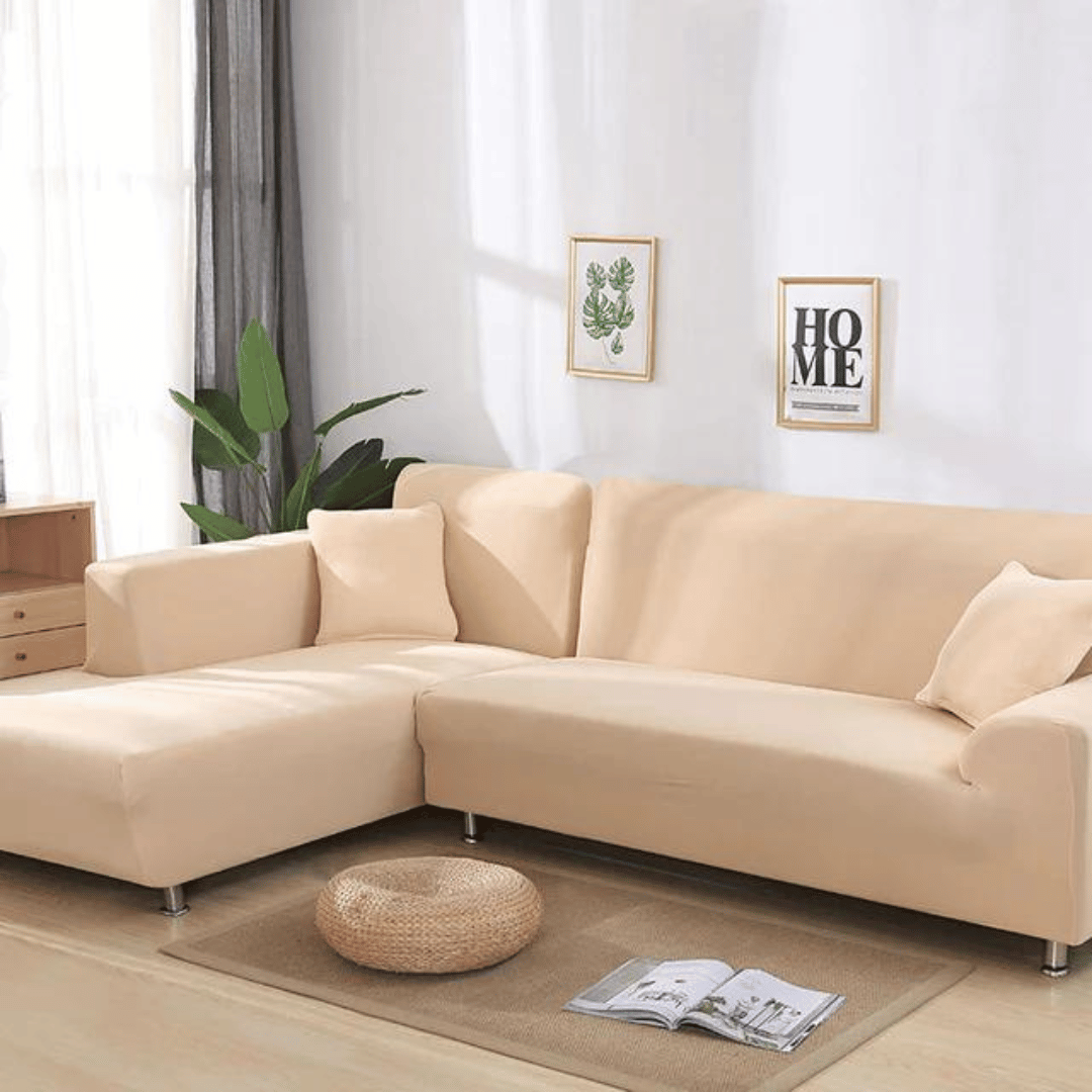 Sectional/Corner Sofa Slipcover - Beige