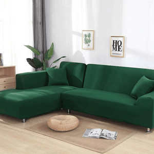 Sectional Sofa Slipcovers | Dark Green, Green, Orange, Yellow | Plain Solid Coloured  Universal Corner Sofa Covers