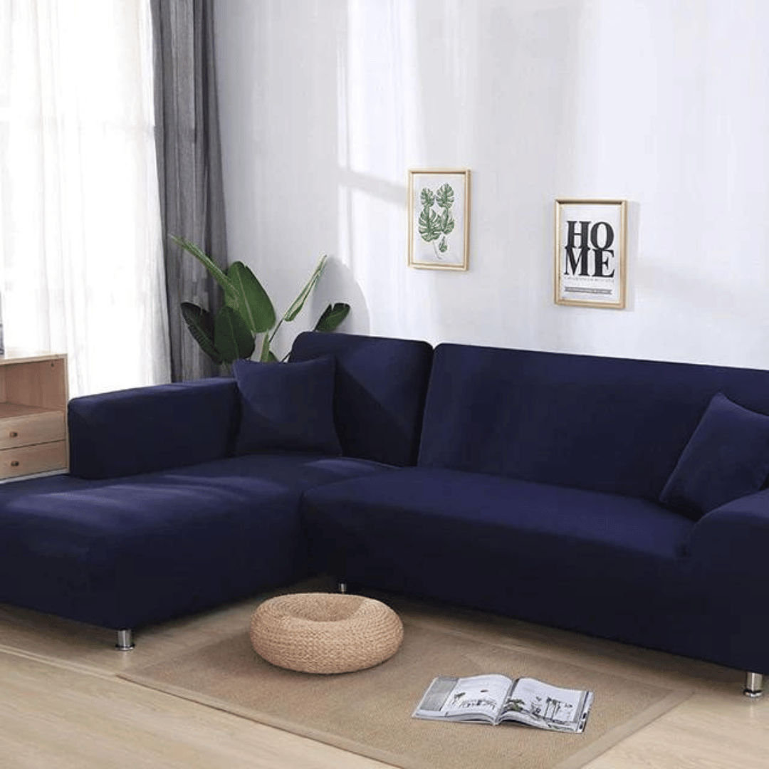 Sectional/Corner Sofa Slipcover - Navy Blue