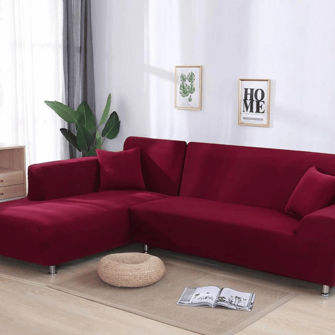 Section / Corner Sofa Slipcover: Red