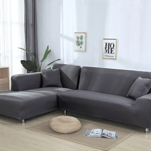 Sectional Sofa Slipcovers | Black, Grey, Coffee, Camel | Plain Solid Coloured Universal Corner Sofa Cover