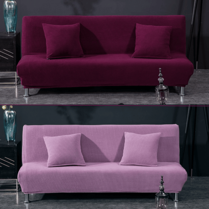 Sofa Bed Slipcovers | Purple & Light Purple | Solid Coloured Fabric Sofa Bed Cover