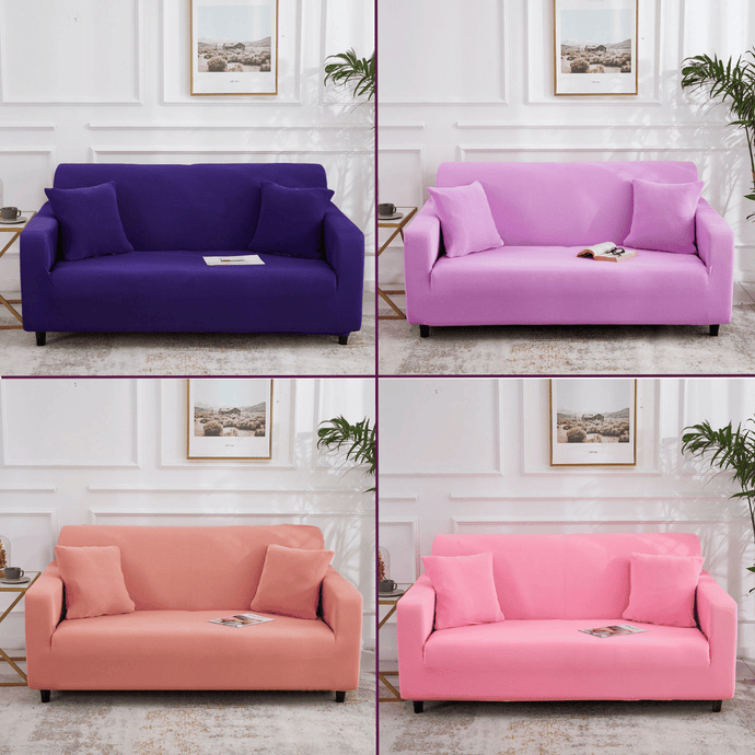 Standard Sofa Slipcovers | Purple & Pink | Plain Solid Coloured Sofa Cover