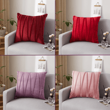 Load image into Gallery viewer, Throw Pillow Case | Red, Purple, Pink | Plain Jacquard W Style Velvet Sofa Throw Pillow covers