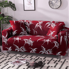 Load image into Gallery viewer, Standard Sofa Slipcovers | Universal Flower &amp; Palm leaves Red, Brown, Grey Patterned Sofa Cover