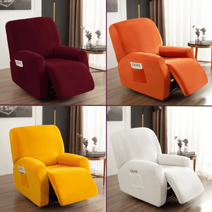 Arm Chair Slipcovers | Recliner | Red, Orange, Yellow, White | Plain Velvet Solid Coloured Armchair Covers