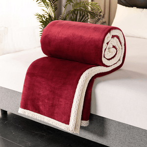 Throw Blanket | Rose Red Coral Fleece, Solid Coloured Sofa Throw Blanket cover