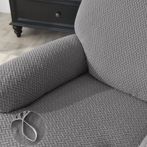 Recliner Sofa Slipcovers | Jacquard Solid Coloured Universal Recliner Sofa cover