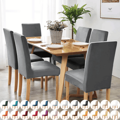 Dining Chair Slipcovers | Thick Velvet, Plain, Solid Coloured Parsons Dining Chair Covers