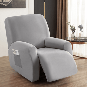 Arm Chair Slipcovers | Recliner | Black & Grey | Plain Velvet Solid Coloured Armchair Covers