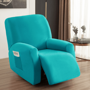 Arm Chair Slipcovers | Recliner | Dark & Light Blue | Plain Velvet Solid Coloured Armchair Covers