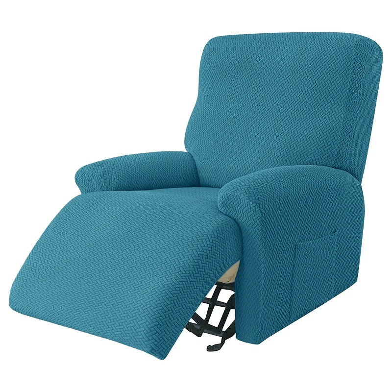 Recliner Sofa Slipcovers | 1, 2, 3, 4 Seater | Sky Blue | Jacquard Solid Coloured Universal Recliner Sofa cover