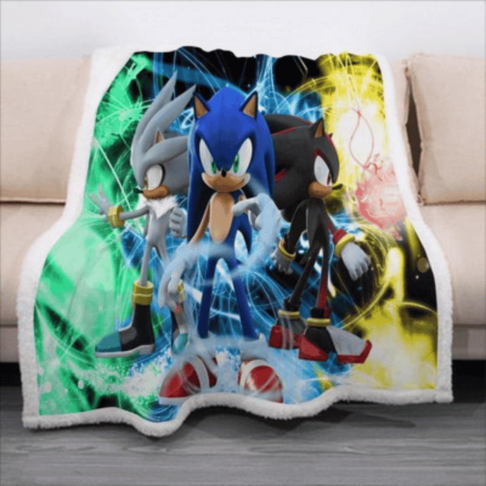 Throw Blanket |  Sonic The Hedgehog Patterned Thick Sofa Throw Blanket cover