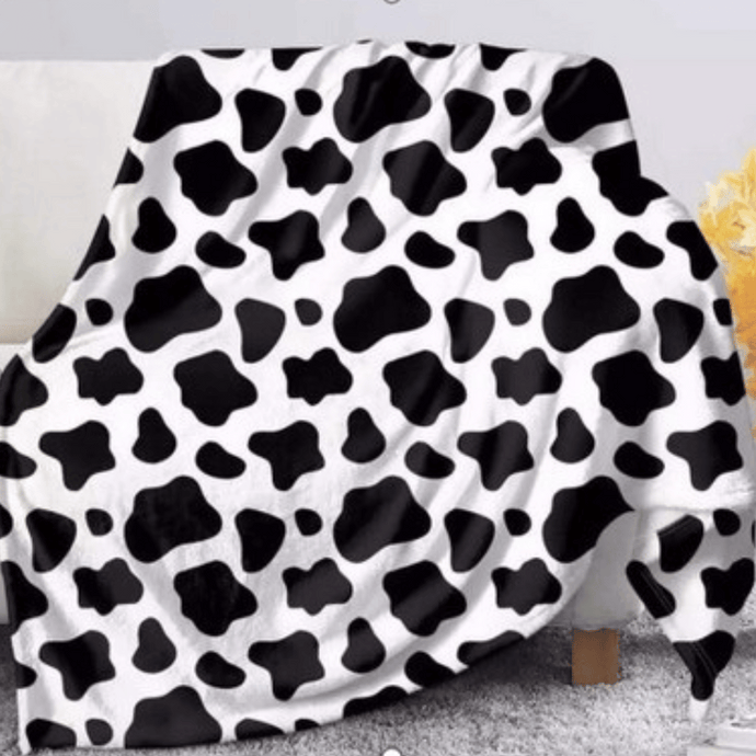 Throw Blanket | Black & White Spot Patterned Thick Sofa Throw Blanket cover