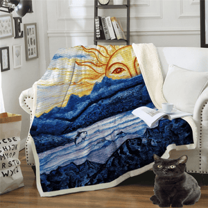 Sofa Throw Blanket  |  Multi Coloured Sun Shine Patterned Sofa Throw Blanket cover