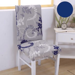 Dining Chair Slipcovers | Grey | Purple Leaves Patterned Multi Coloured Chair Cover