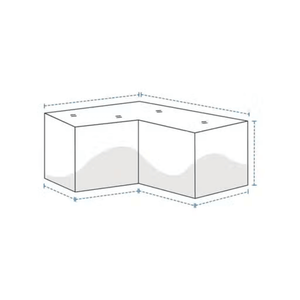 L shape cover measurement diagram