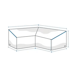 slanted l-shape outdoor cover measurement diagram