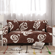 Load image into Gallery viewer, Standard Sofa Slipcovers | Universal Flower &amp; Palm leaves Red, Brown, Grey Patterned Sofa Cover