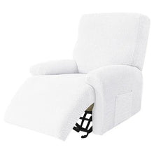 Load image into Gallery viewer, Recliner Sofa Slipcovers | 1, 2, 3, 4 Seater | White | Jacquard Solid Coloured Universal Recliner Sofa cover